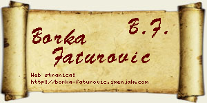 Borka Faturović vizit kartica